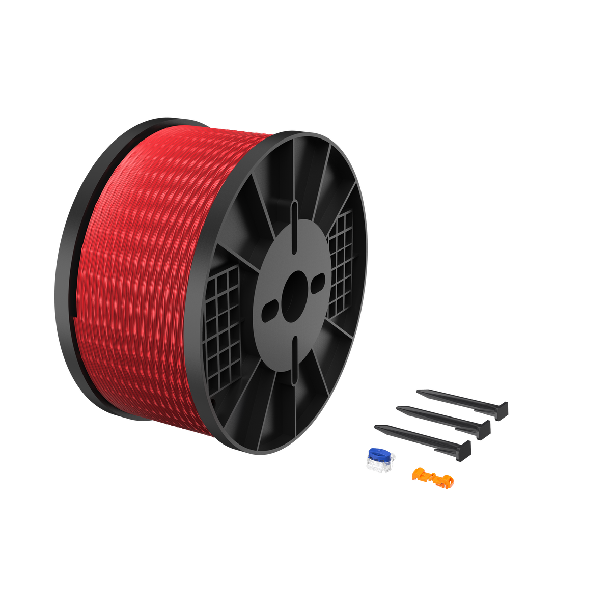 Large spool of red boundary wire and installation kit for the EGO RM2000E and RM4000E robotic lawn mowers